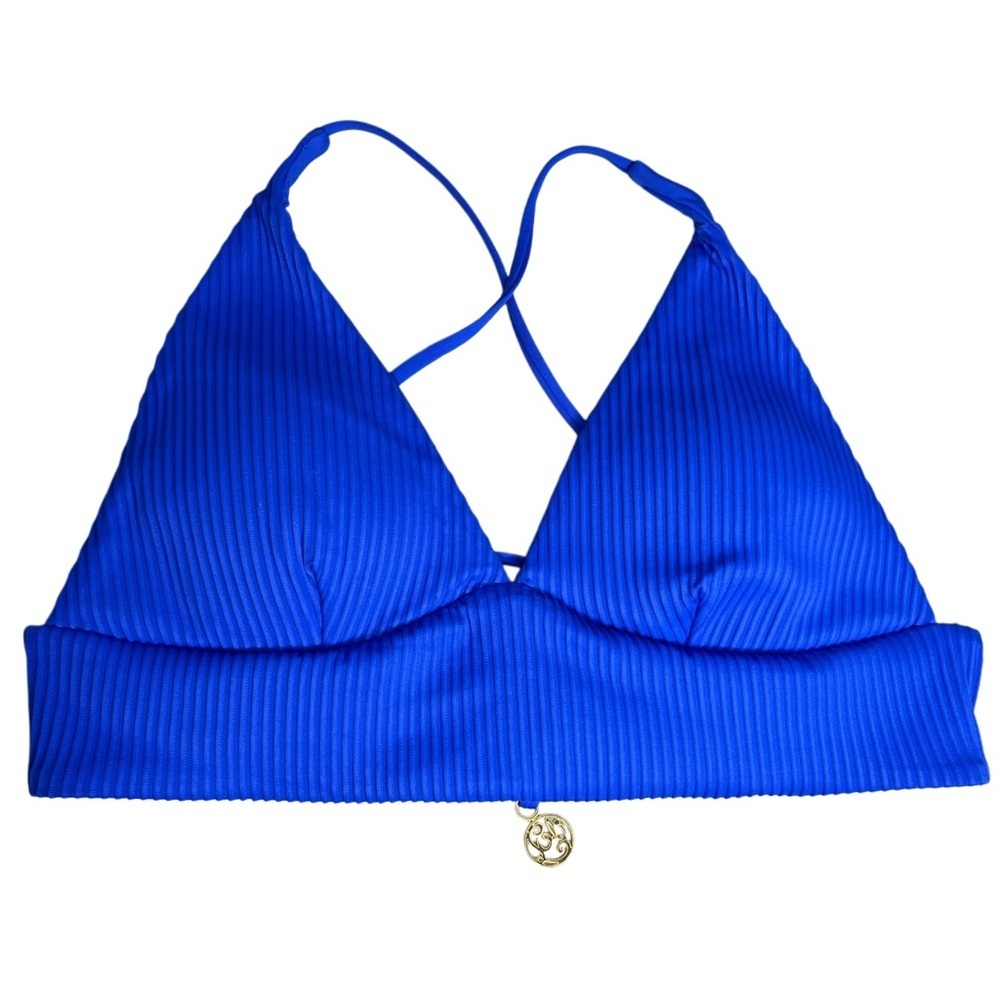 Luli Fama Orillas Del Mar Banded Halter Sz M Bikini Top - Picture 2 of 10